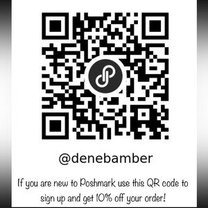 If you are new to Poshmark and use this QR code or the you will get 10% off!